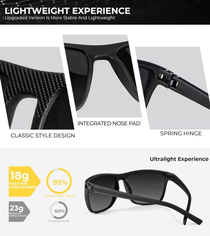 KALIYADI Polarized Sunglasses for Men, Lightweight Sun Glasses with UV Protection for Driving Fishing Golf - Image 9