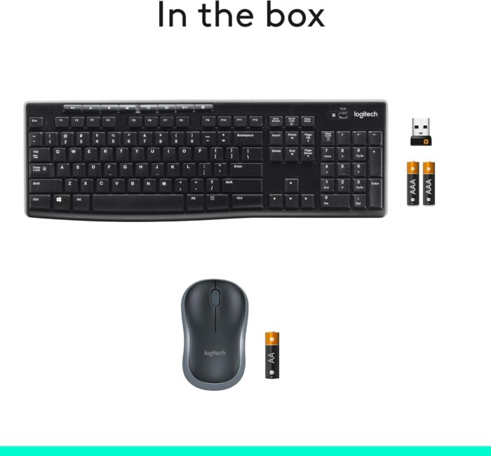 Logitech MK270 Wireless Keyboard And Mouse Combo For Windows, 2.4 GHz Wireless, Compact Mouse, 8 Multimedia And Shortcut Keys, For PC, Laptop - Black - Image 11