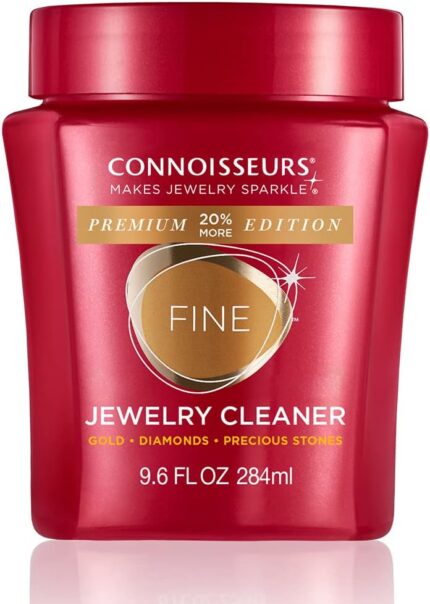 CONNOISSEURS Premium Edition Jewelry Cleaner, Value Size 9.6oz – Pick from Fine, Silver or Delicate Jewelry Cleaner