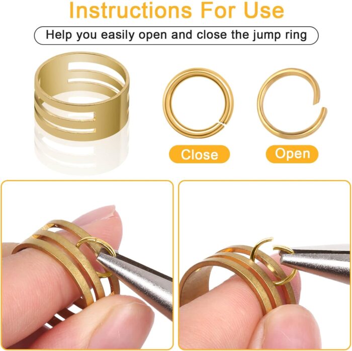 Anezus Jump Rings for Jewelry Making Supplies and Necklace Repair with Jump Ring Pliers and Open Jump Ring(1200Pcs Silver and Gold) - Image 4