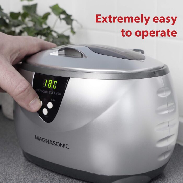 Magnasonic Professional Ultrasonic Jewelry Cleaner with Digital Timer and 20 oz Stainless Steel Tank for Eyeglasses, Rings, Earrings, Coins, Tools, Dentures, Hygiene Items (MGUC500) - Image 5