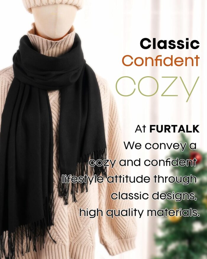 FURTALK Winter Scarf for Women Pashmina Shawl Wraps Cashmere Feel Warm Fashion Blanket Scarves - Image 2