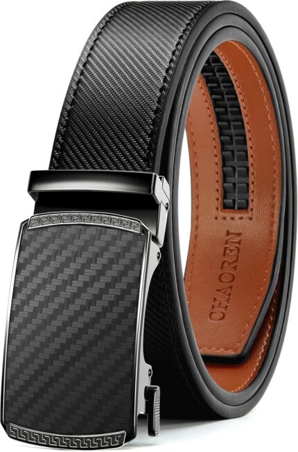 CHAOREN Mens Belt Leather Ratchet Belt – Customizable Fit, Effortless Style (35mm)