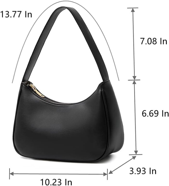 Shoulder Bags for Women, Cute Hobo Tote Handbag Mini Clutch Purse with Zipper Closure - Image 3