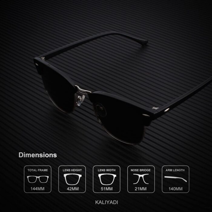 KALIYADI Polarized Sunglasses for Men and Women Semi-Rimless Frame Driving Sun glasses UV Blocking - Image 2