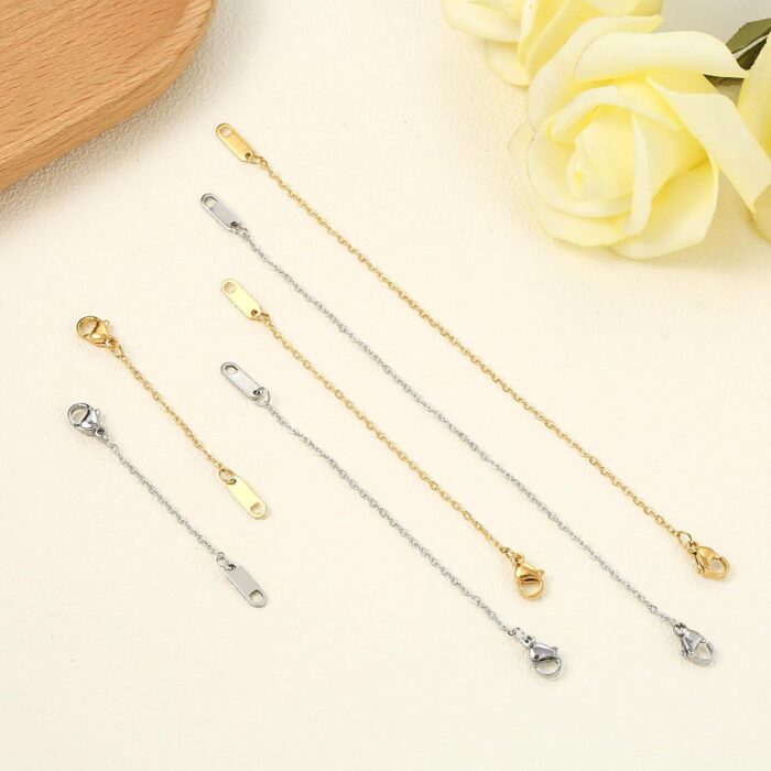 KOPOX 6 Pcs Gold and Silver Plated Necklace Extenders for Necklaces, 2", 4", 6" Delicate Necklace Extender Chain Set for Women Jewelry Making - Image 5