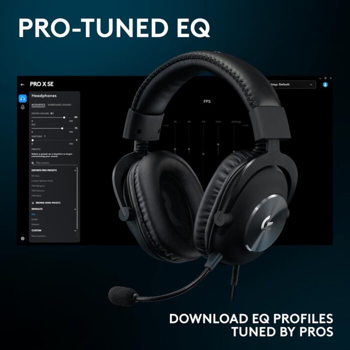 Logitech G Pro X SE Wired Gaming Headset: Blue VO!CE Detachable Boom Mic, DTS 7.1, 50 mm Drivers, USB/3.5mm Aux, USB DAC Included, for PC, Xbox, PS5, PS4 - Black - G Pro X SE Wired Gaming Headset - Image 8