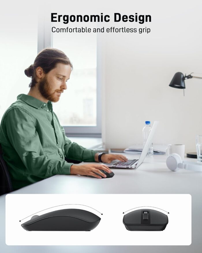 acer Computer Mouse Wireless, 2.4G Slim USB Wireless Mice with USB Receiver, 800/1200/1600 Adjustable DPI Optical Laptop Mouse with 4 Buttons, Portable Mouse for Laptop, Desktop, PC - Image 7